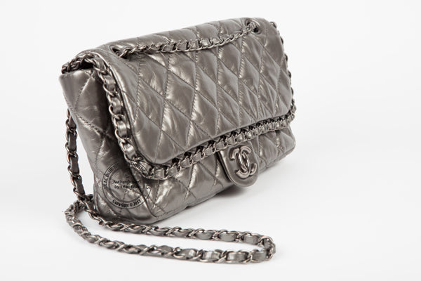 Chanel 2.55 in Metallic Grey - Preloved