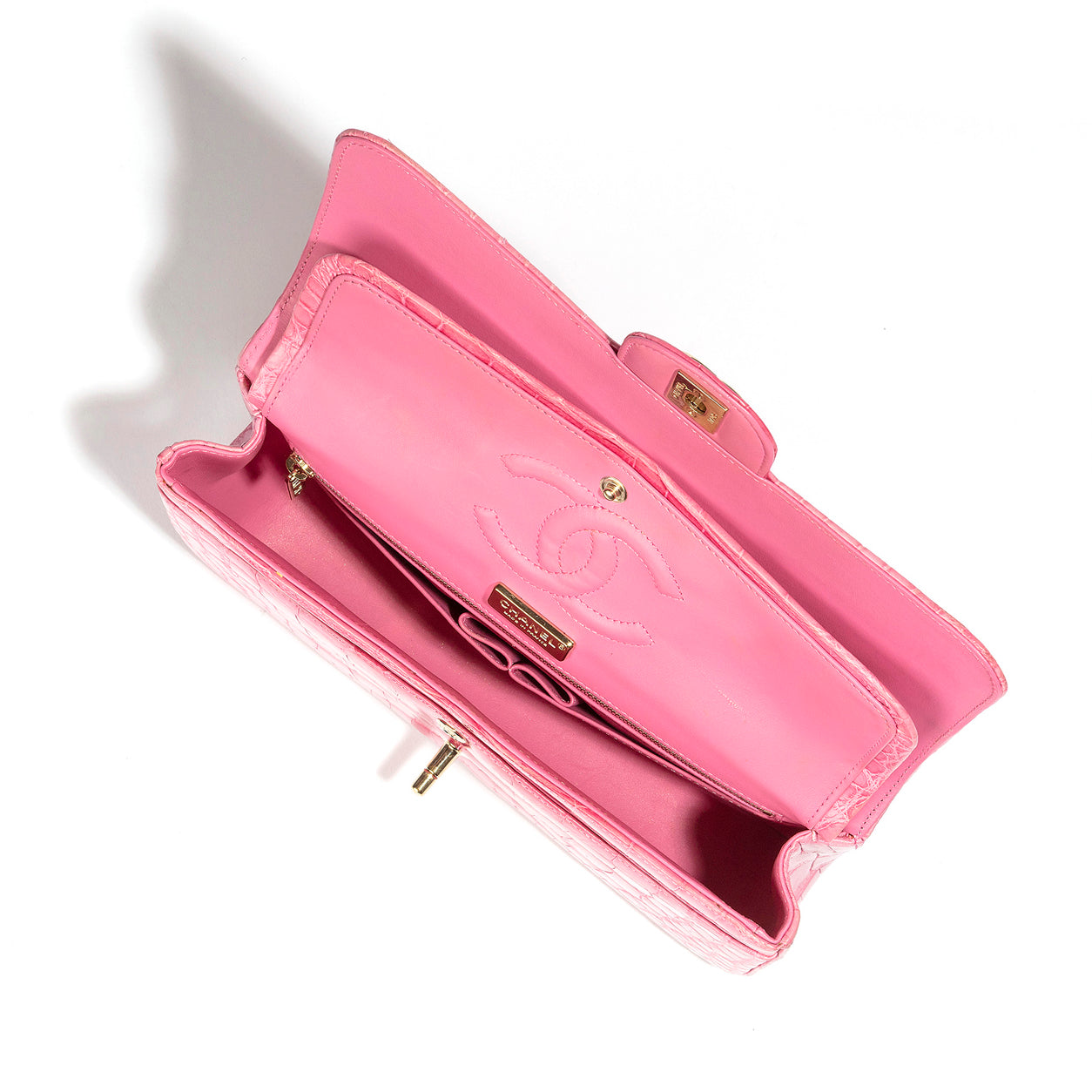 Chanel Double Flap Medium Pink Exotic GHW - Preloved
