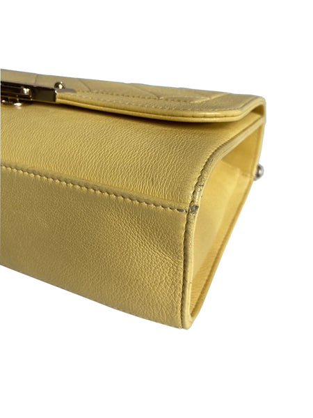 Chanel Label Click Bag Yellow Calfskin GHW - Preloved