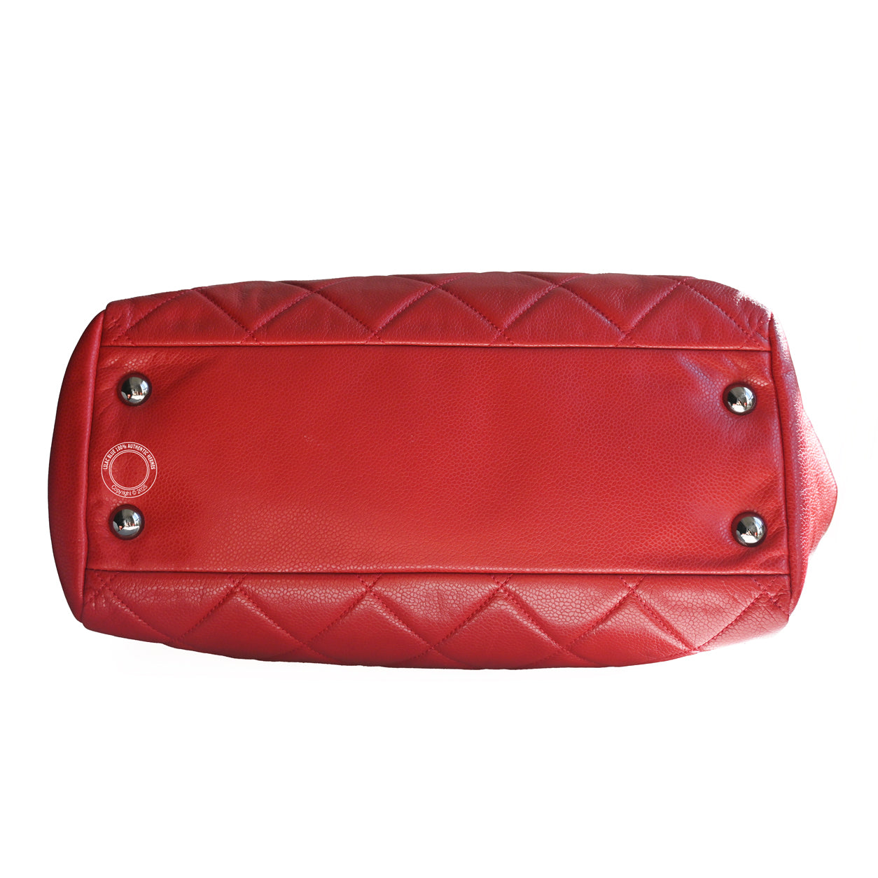 Chanel Tote Red Quilted Caviar Leather PHW - Preloved