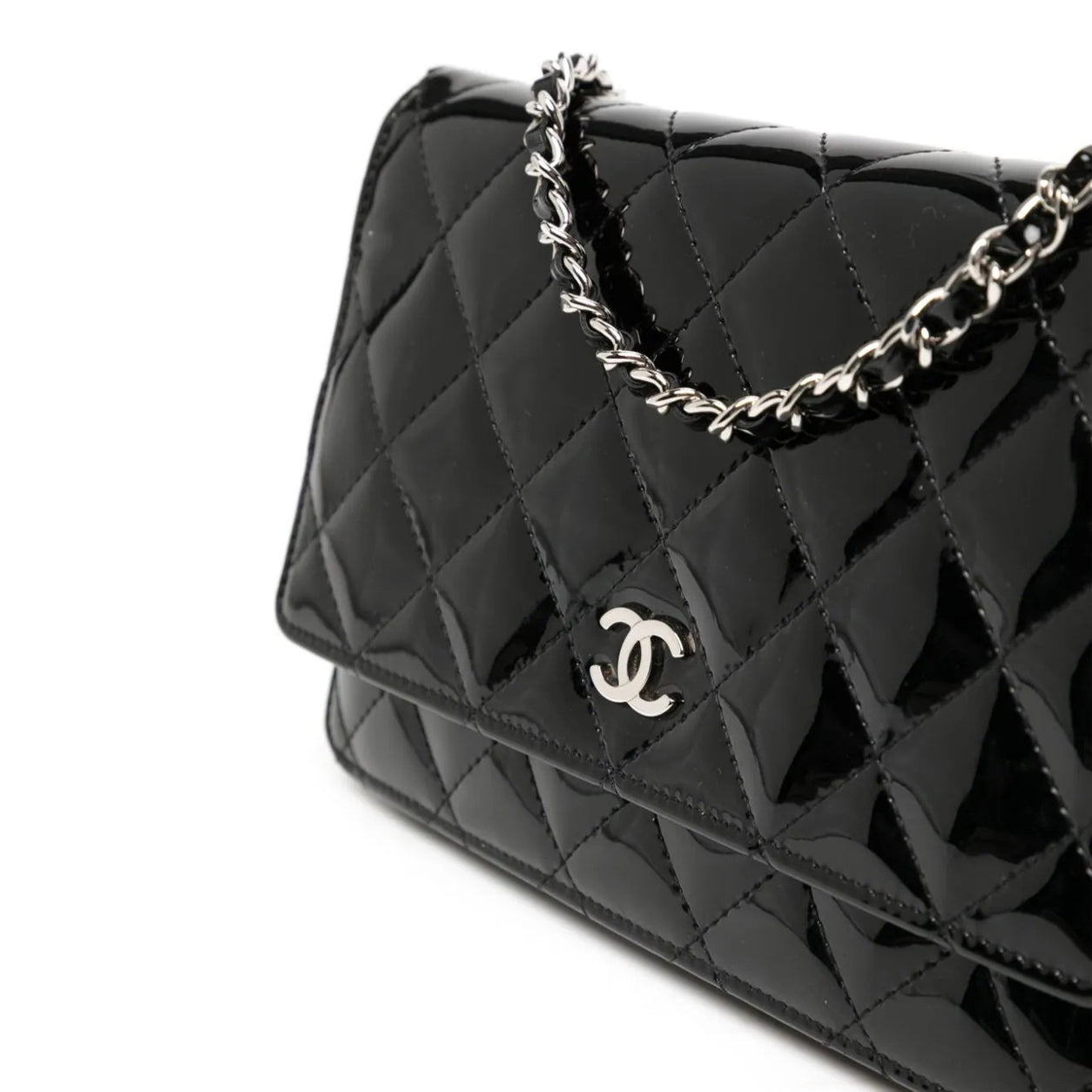 Chanel WOC Black Patent PHW - Preloved