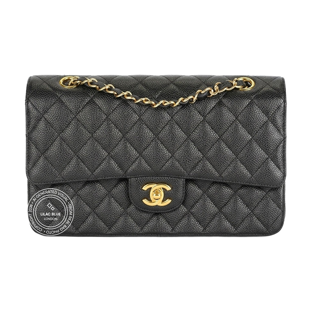 Chanel Classic Flap Medium Black Caviar GHW - Preloved