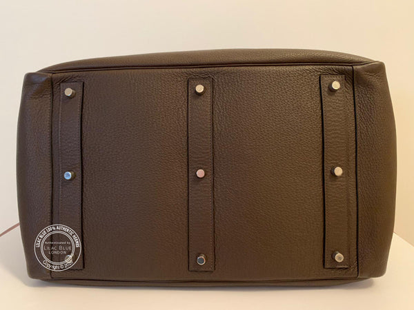 Hermès Lindy 45cm Chocolate Clemence PHW