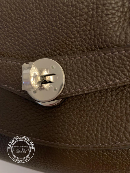 Hermès Lindy 45cm Chocolate Clemence PHW