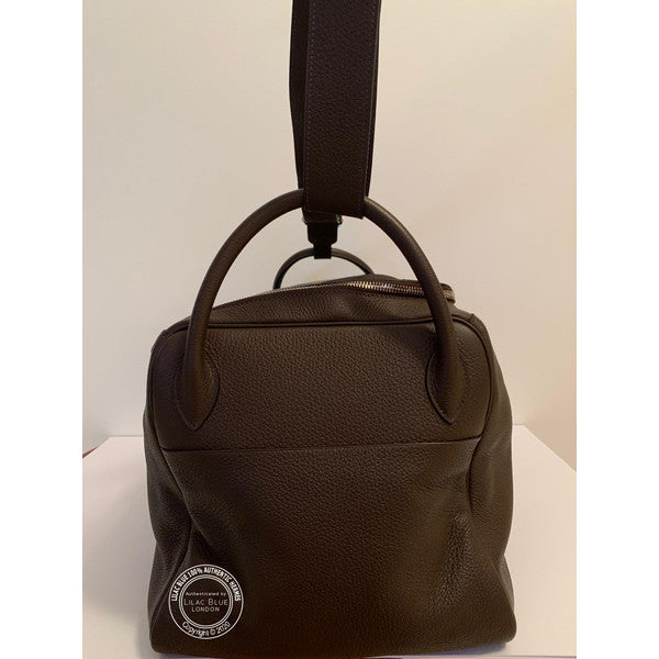 Hermès Lindy 45cm Chocolate Clemence PHW