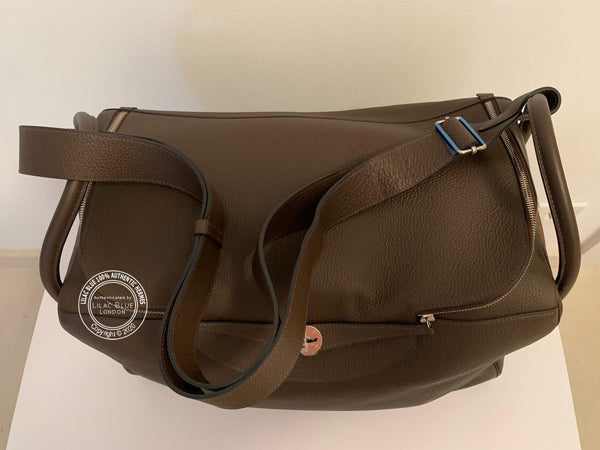 Hermès Lindy 45cm Chocolate Clemence PHW