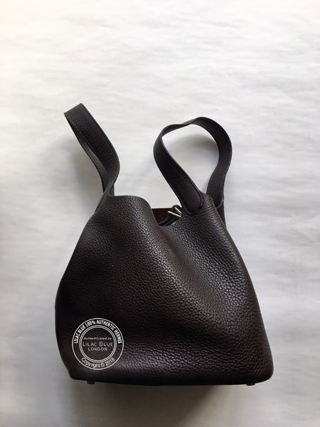 Hermès Mini Picotin Chocolate Togo PHW - Preloved