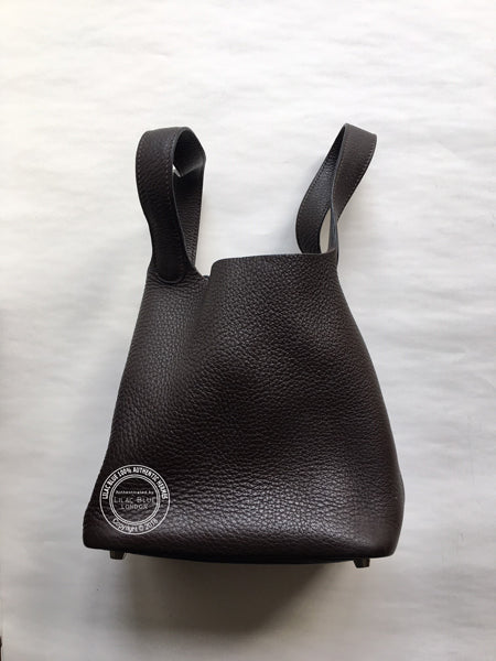Hermès Mini Picotin Chocolate Togo PHW - Preloved