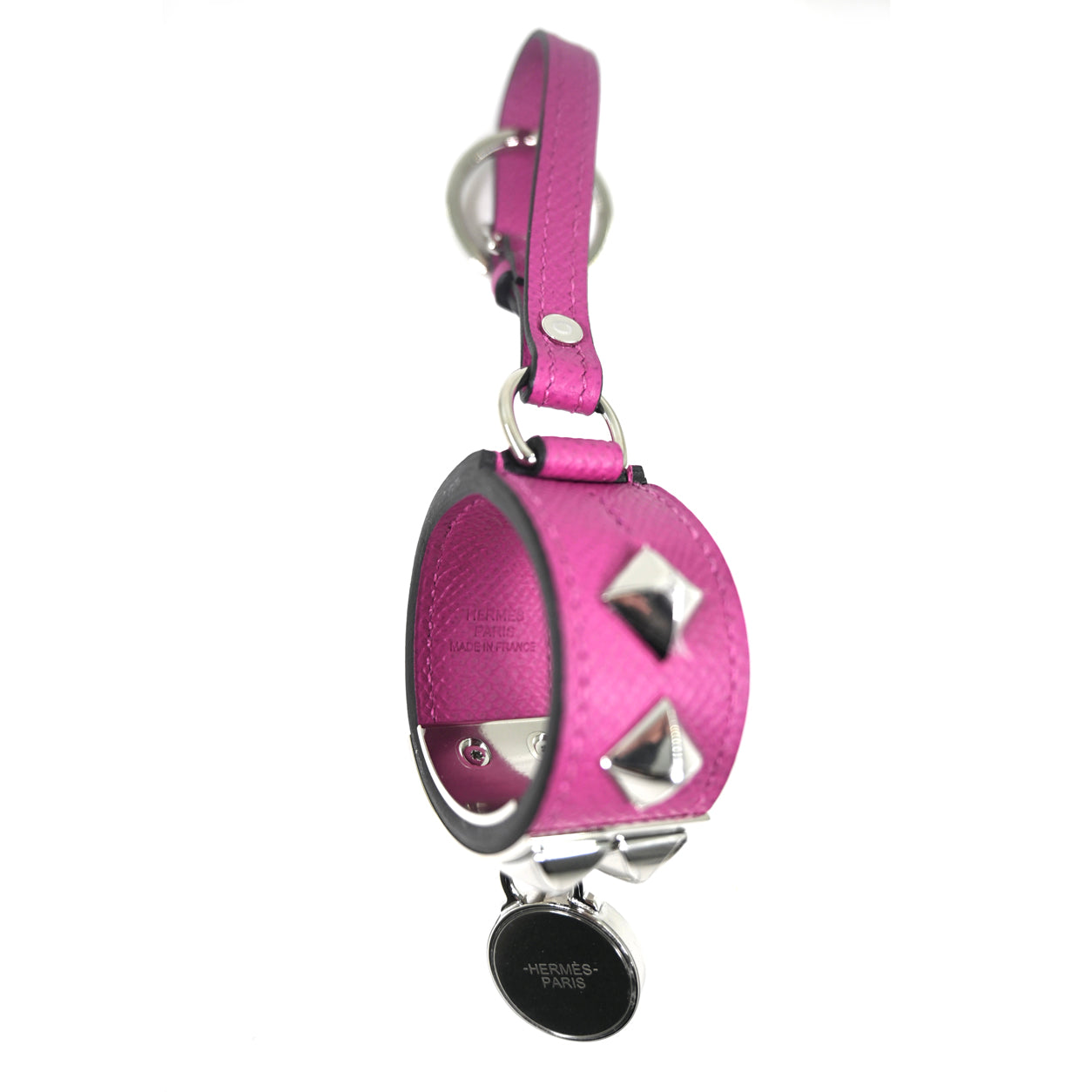 Hermès Collier de Chien Key Ring in Rose Pourpre
