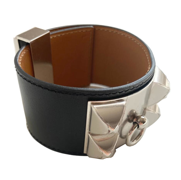 Hermès Collier de Chien in Black with Silver Hardware