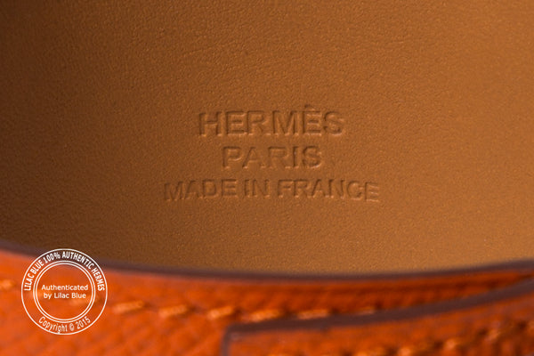 Hermès Collier de Chien in Orange with Silver Hardware