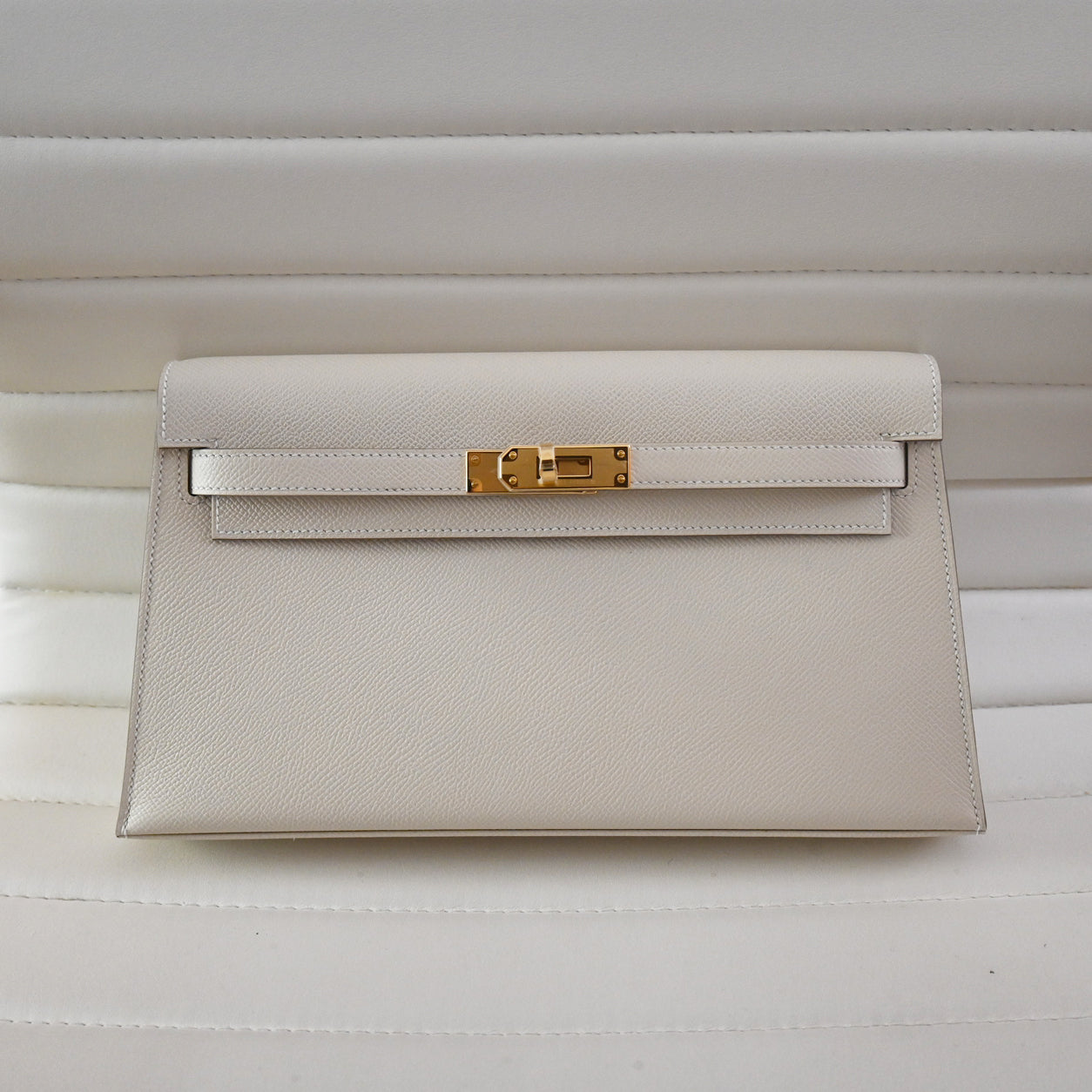 Hermès Kelly 28cm Elan Craie Epsom GHW