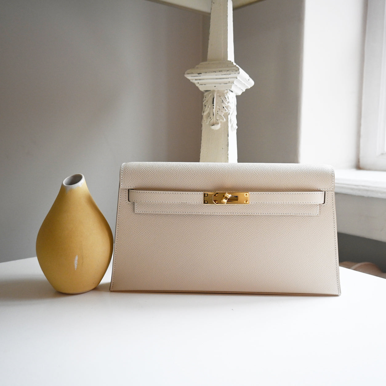 Hermès Kelly 28cm Elan Craie Epsom GHW