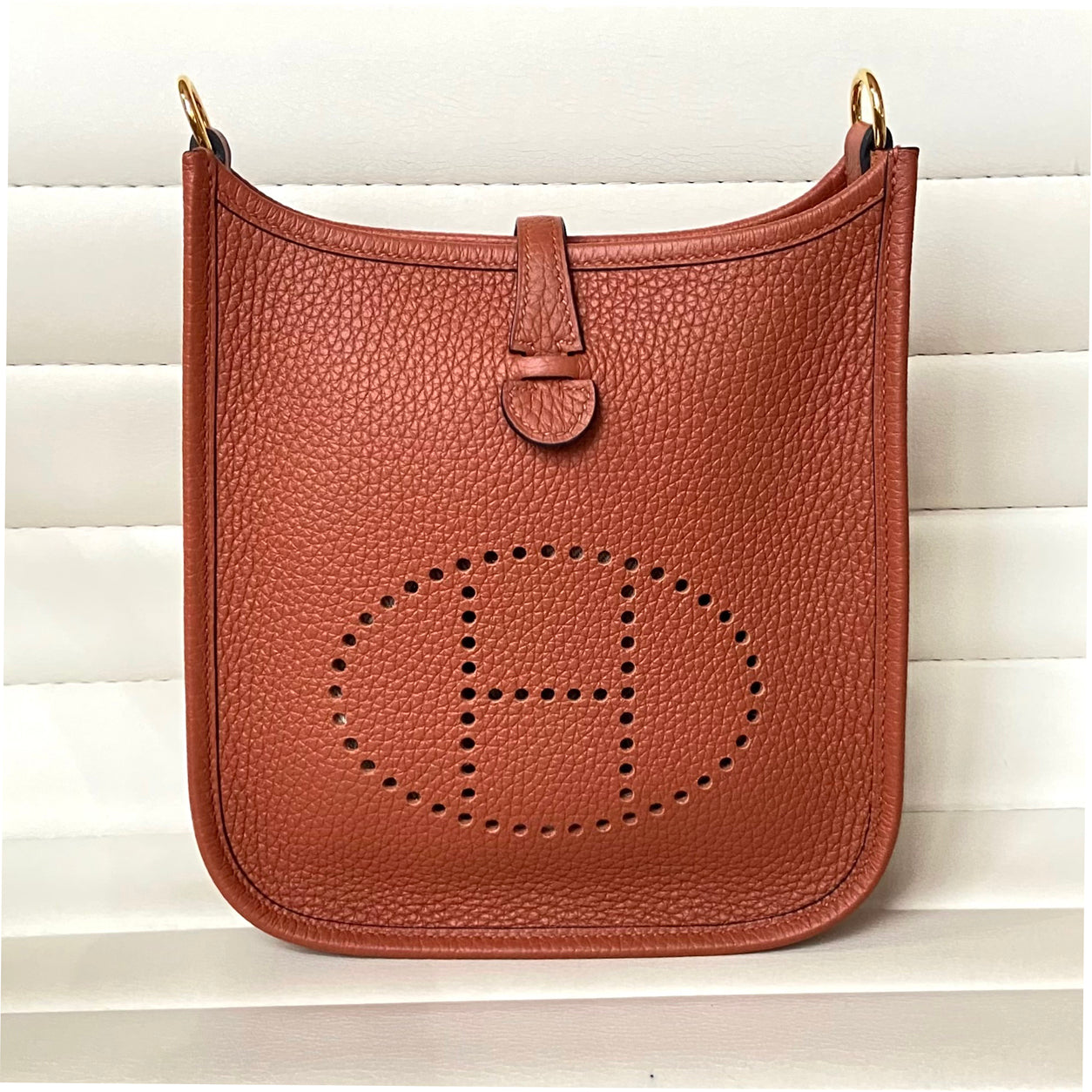 Hermes Evelyne 16cm Cuivre Clemence GHW