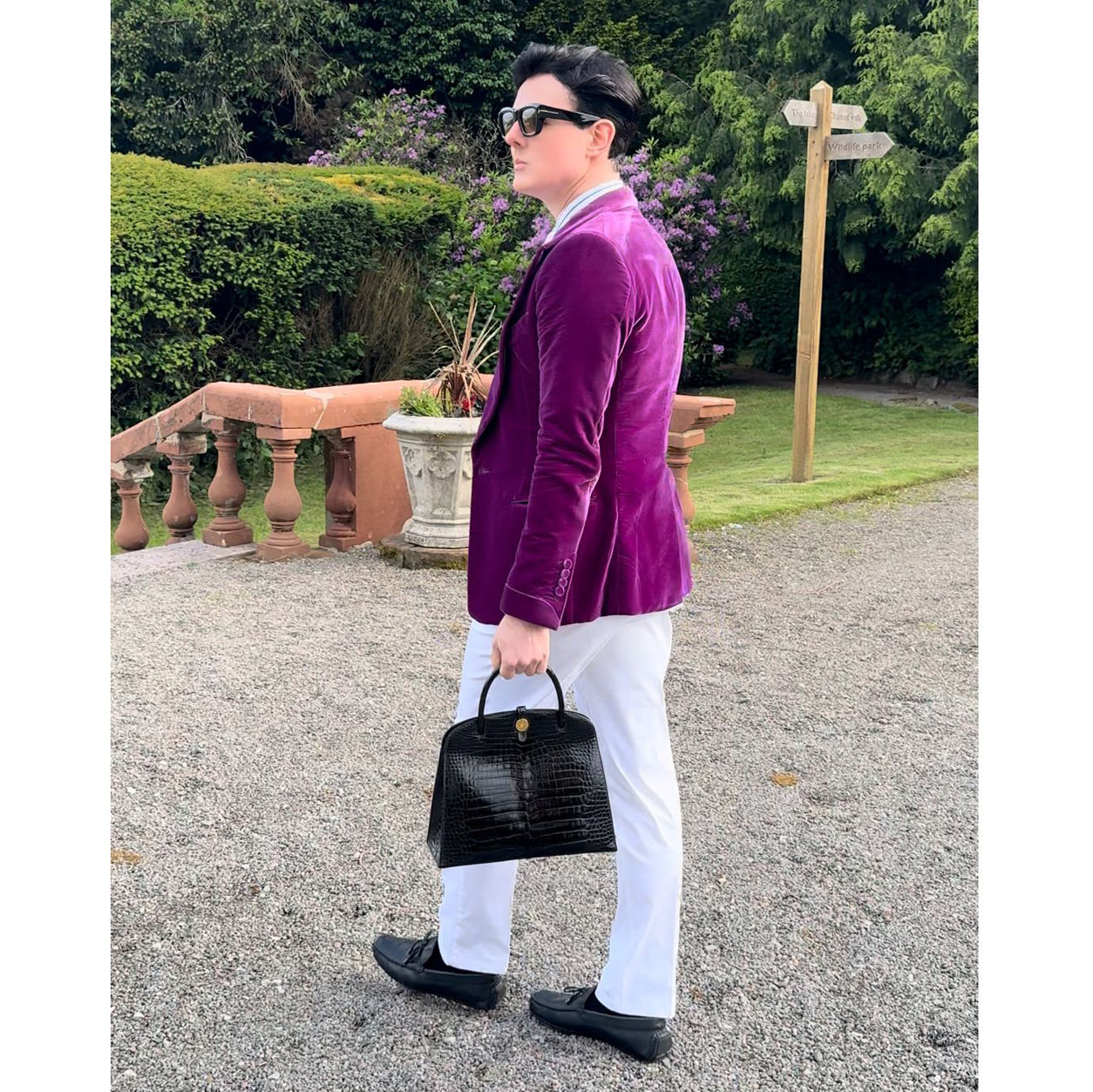 Hermès Dalvy Black Shiny Croc GHW - Vintage