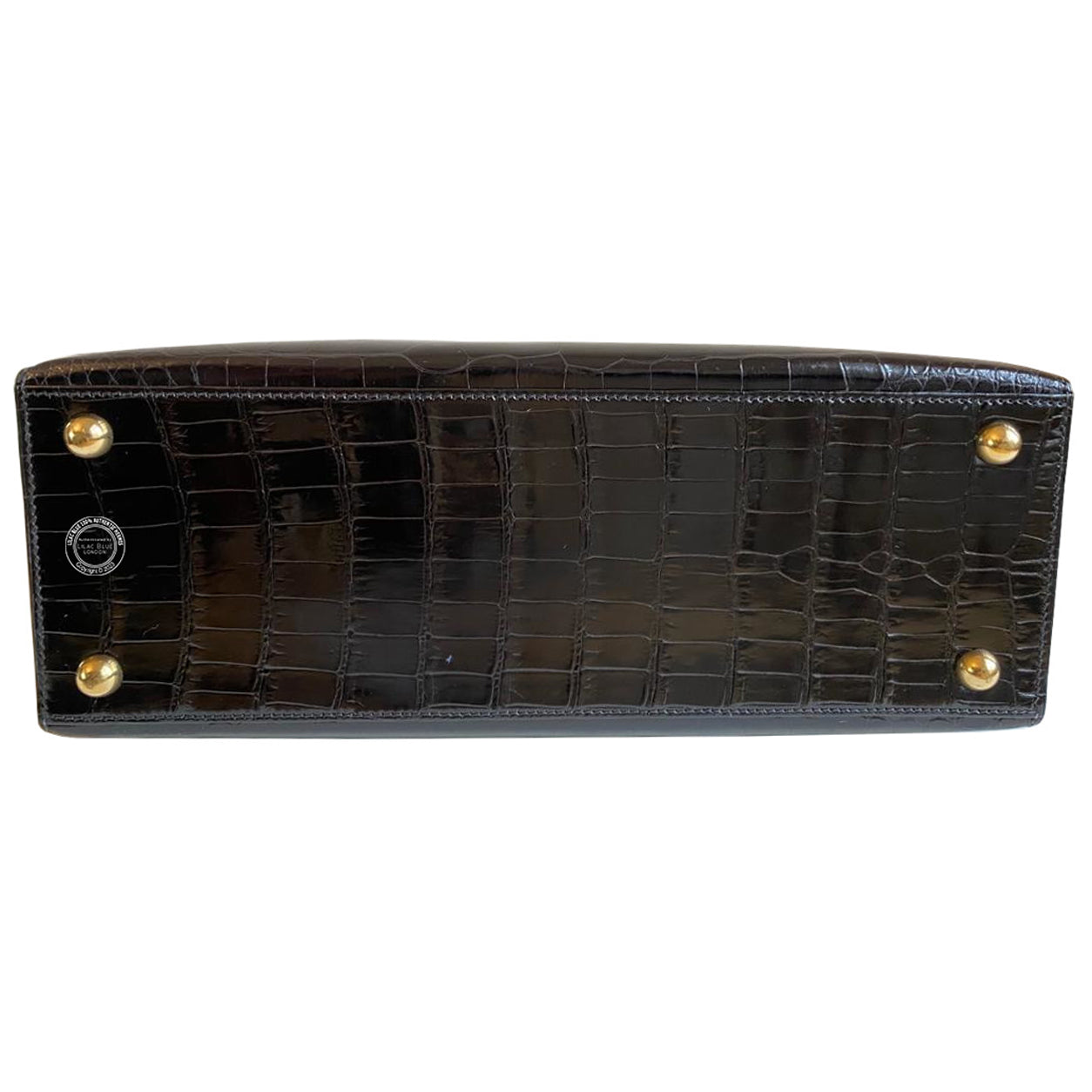 Hermès Dalvy Black Shiny Croc GHW - Vintage