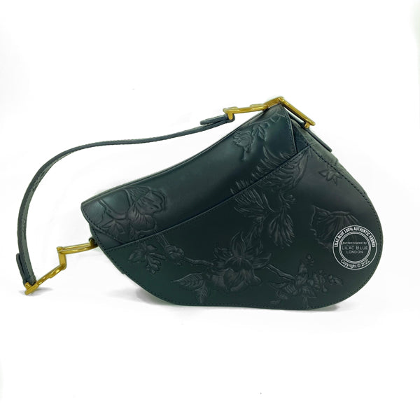 Dior Saddle Bag Black Embossed Leather GHW