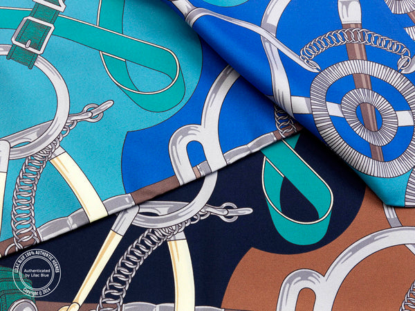 Hermès Maxi Twilly Eperon d'Or. Bleu
