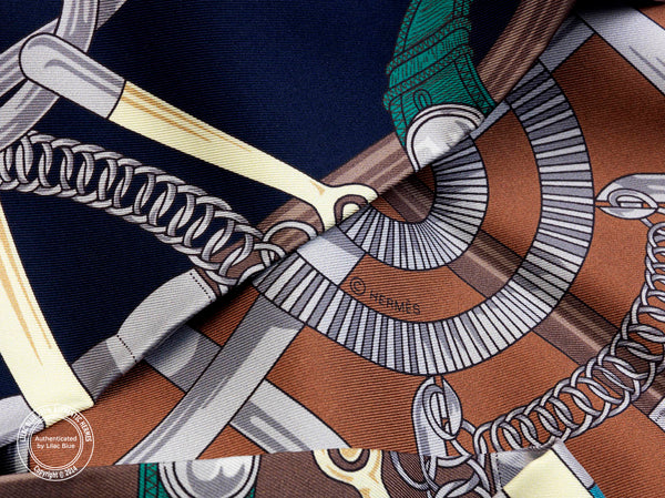 Hermès Maxi Twilly Eperon d'Or. Bleu
