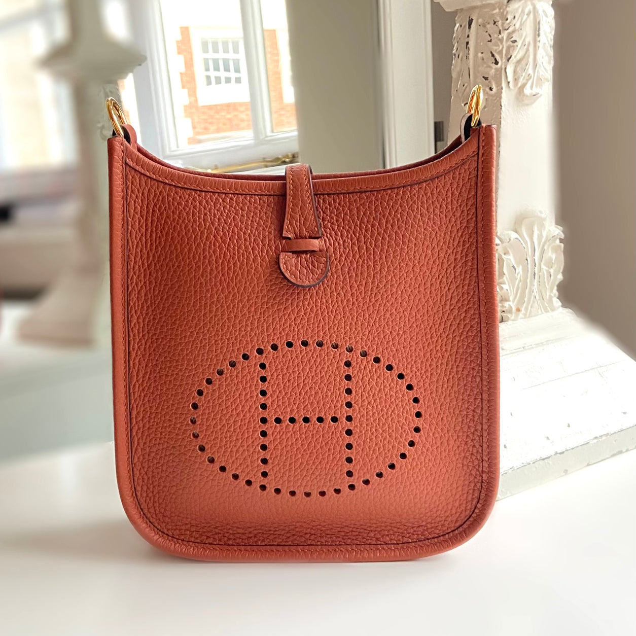Hermes Evelyne 16cm Cuivre Clemence GHW