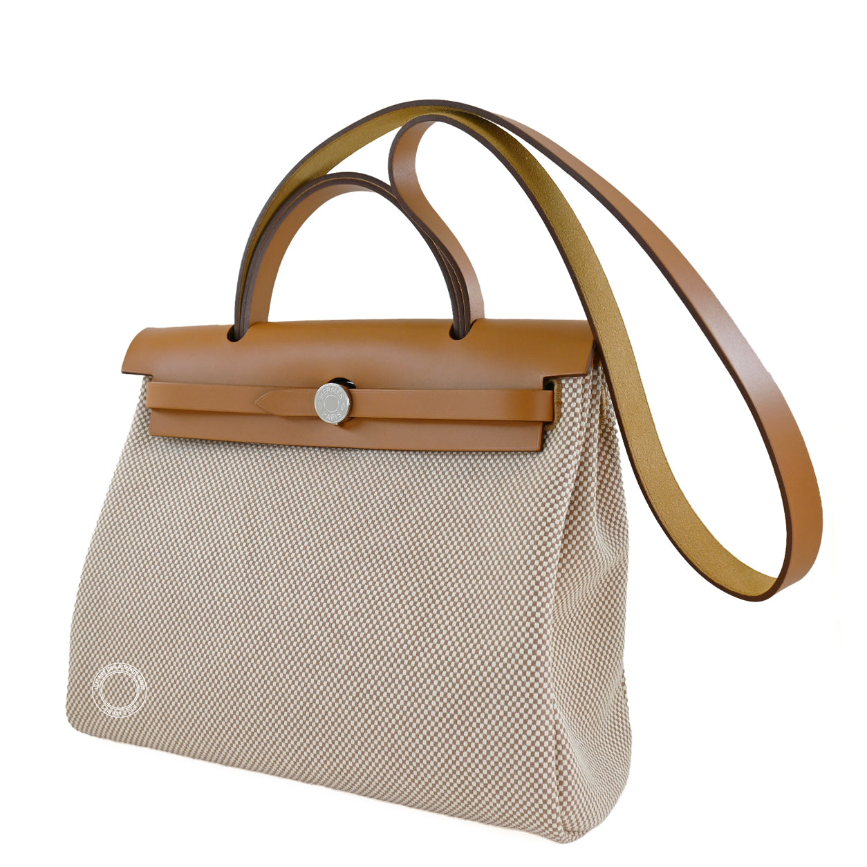 Hermès Herbag 31cm Fauve/Ecru Hunter Toile Q PHW