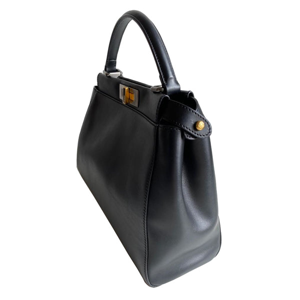Fendi Peekaboo Medium Black Brushed Gunmetal & Gold Hardware - Preloved