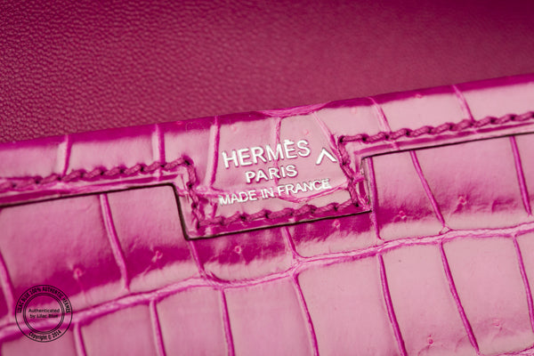 Hermès Jige Elan 29cm Fuschia Shiny Croc