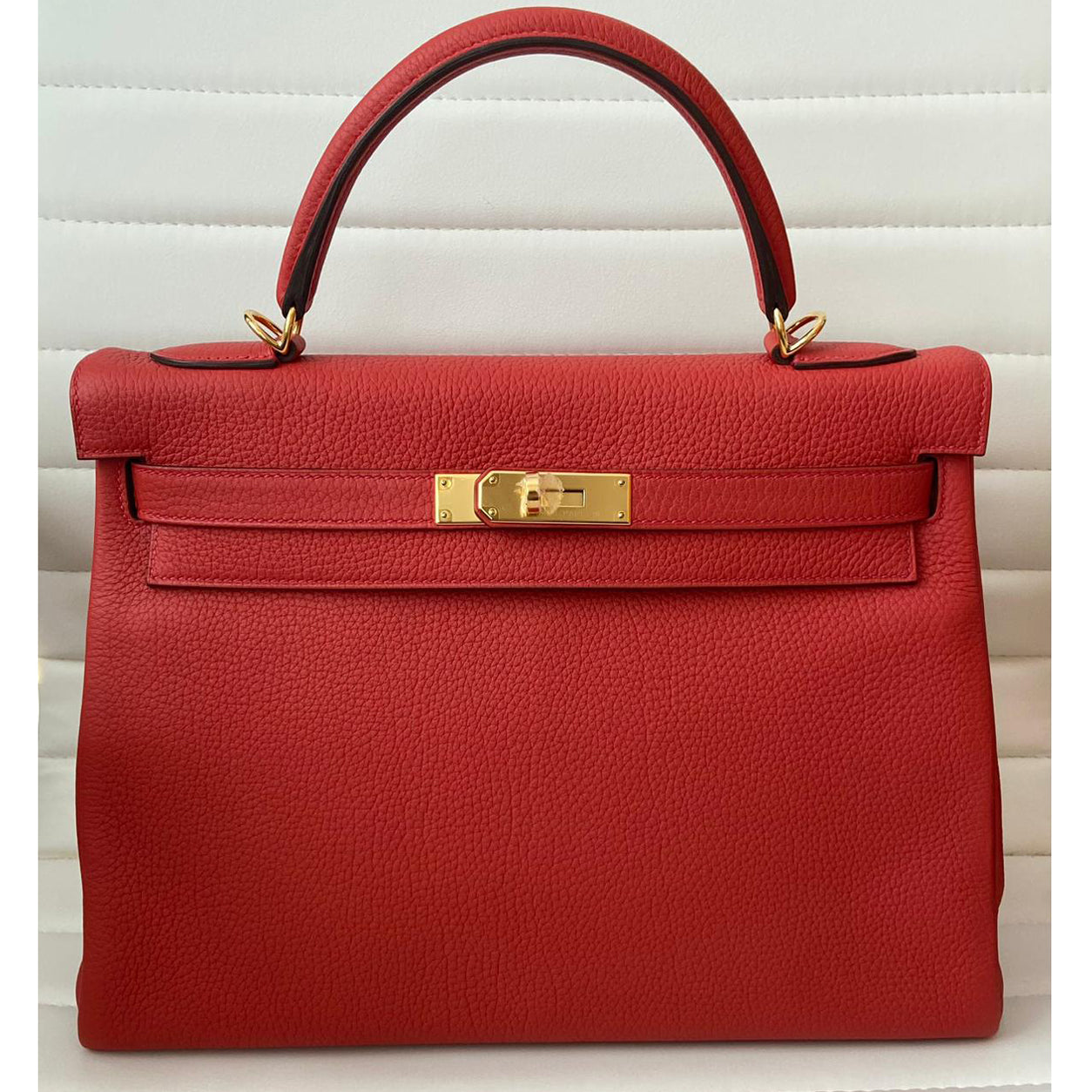 Hermès Kelly 32cm Geranium Togo GHW