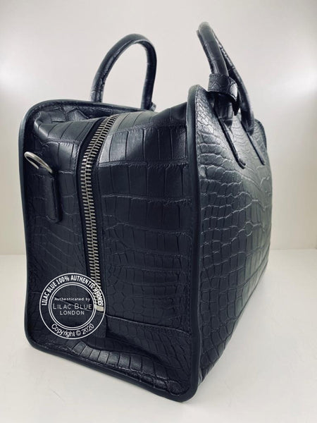 Georgio Armani Holdall Black Matte Alligator