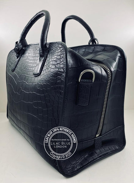 Georgio Armani Holdall Black Matte Alligator