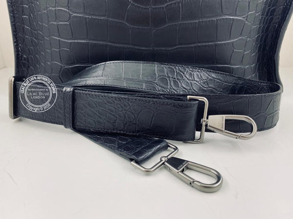 Georgio Armani Holdall Black Matte Alligator