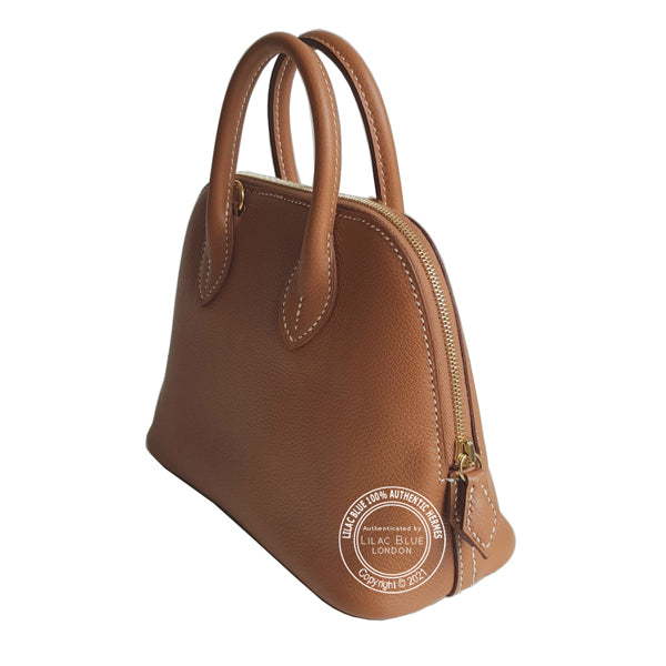 Hermès Mini Bolide 22cm Gold Evercolor GHW - Preloved