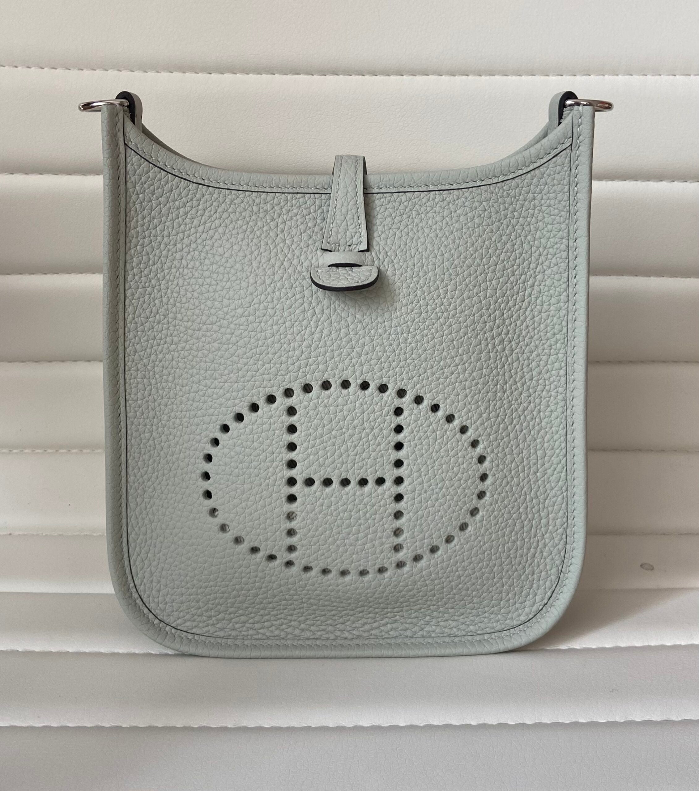 Hermès Evelyne 16cm Gris Neve Mini Clemence PHW