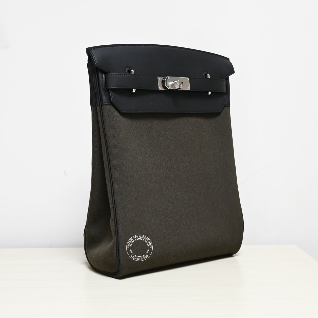 Hermes Hac A Dos 36cm Black Swift & Canvas PHW