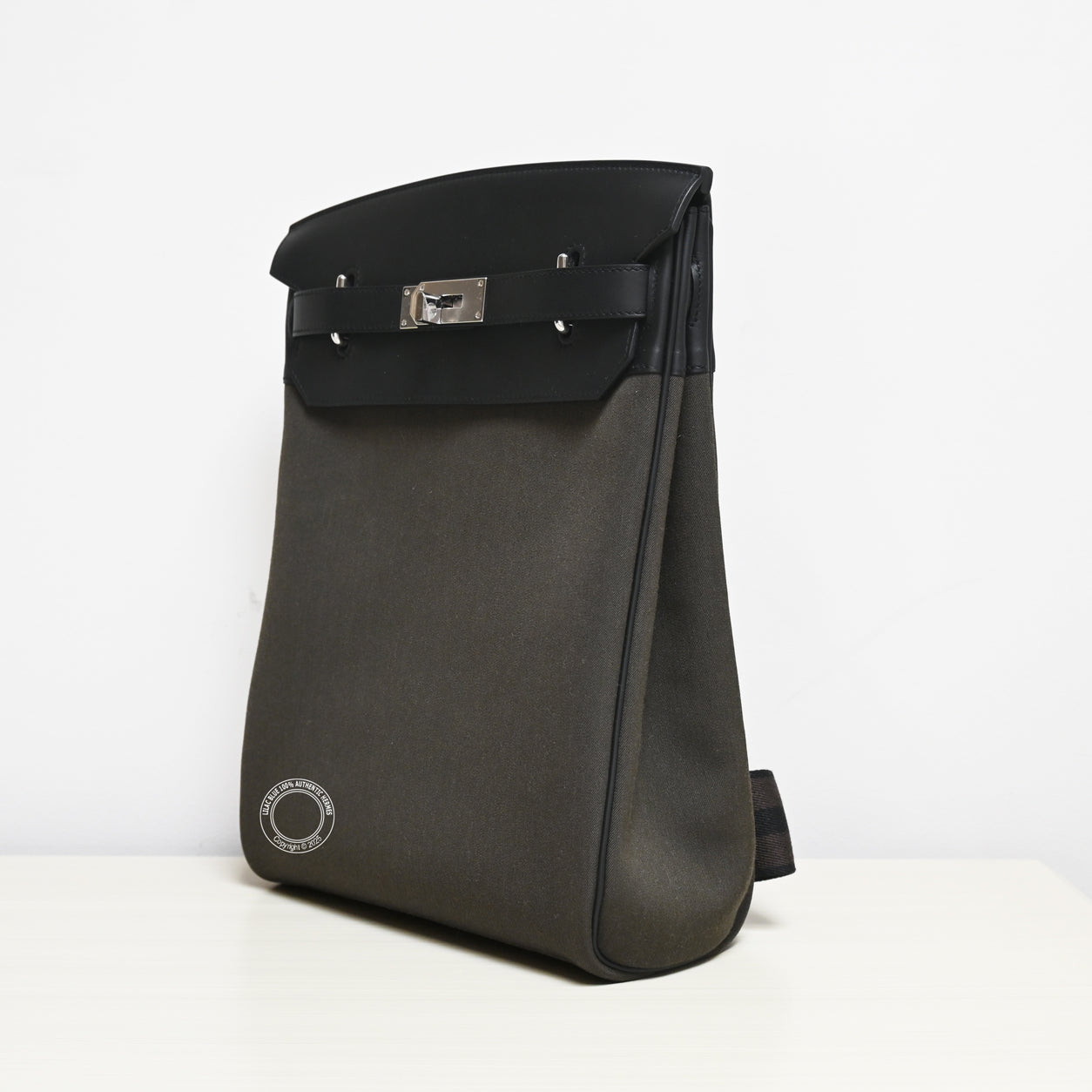 Hermes Hac A Dos 36cm Black Swift & Canvas PHW