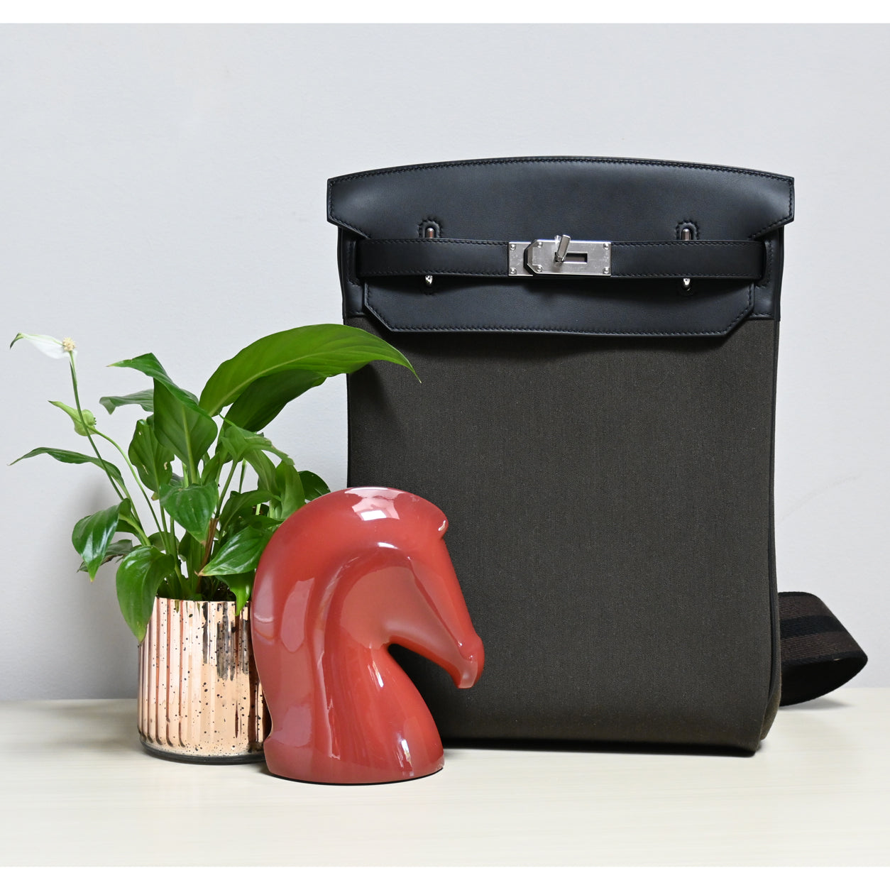 Hermes Hac A Dos 36cm Black Swift & Canvas PHW