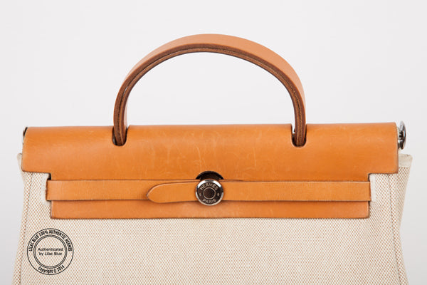 Hermès Herbag 31cm Canvas/Natural Leather - Preloved