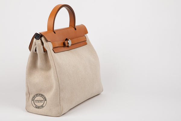 Hermès Herbag 31cm Canvas/Natural Leather - Preloved