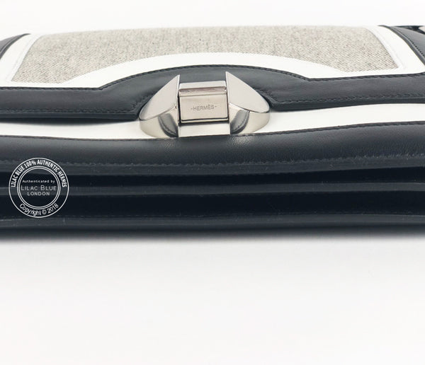 Hermès 2002 Black/White/Grey Swift/Canvas Palladium