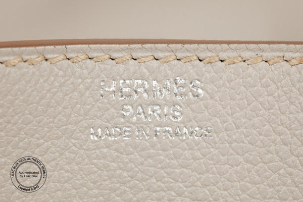 Hermes Lindy 30cm Gris Perle Evercolor PHW