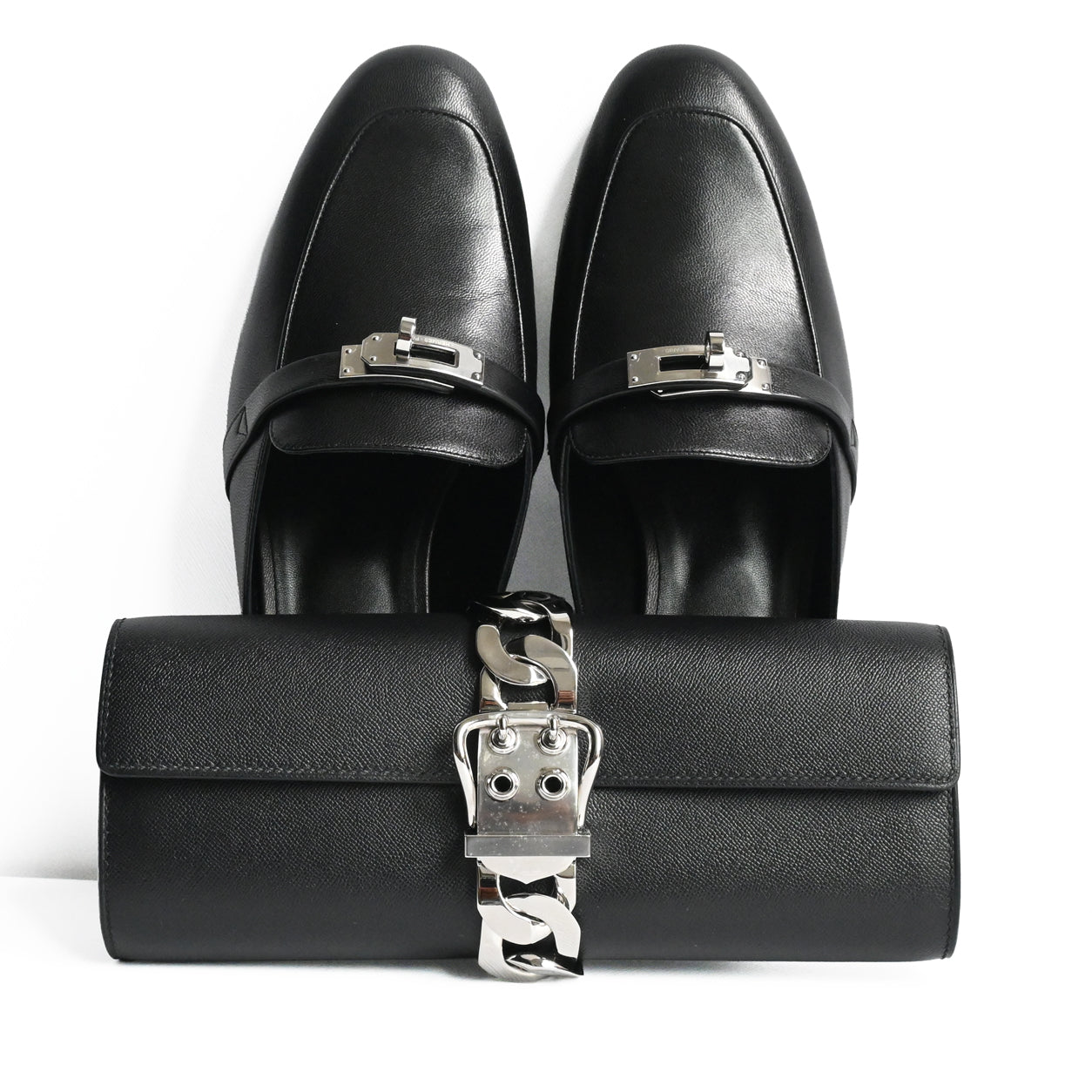 Hermes Oz Mules Black PHW