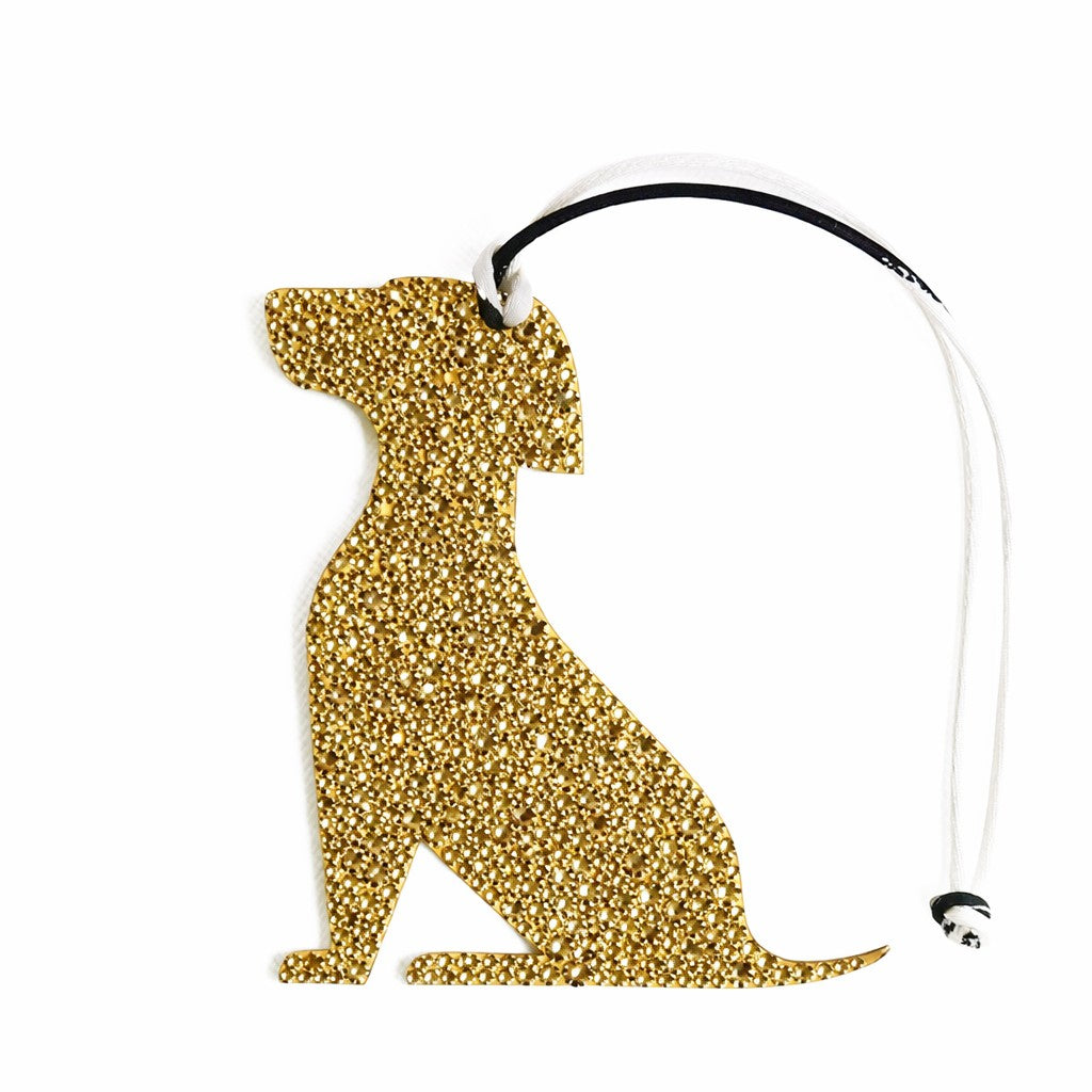 Hermès Dog Charm. Gold with Swarovski Crystal
