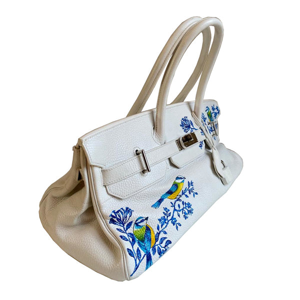 Hermès Birkin 42cm White JPG Shoulder Clemence PHW - Preloved