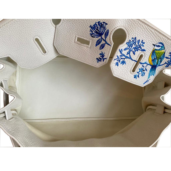 Hermès Birkin 42cm White JPG Shoulder Clemence PHW - Preloved