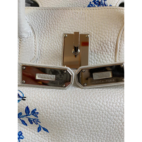Hermès Birkin 42cm White JPG Shoulder Clemence PHW - Preloved