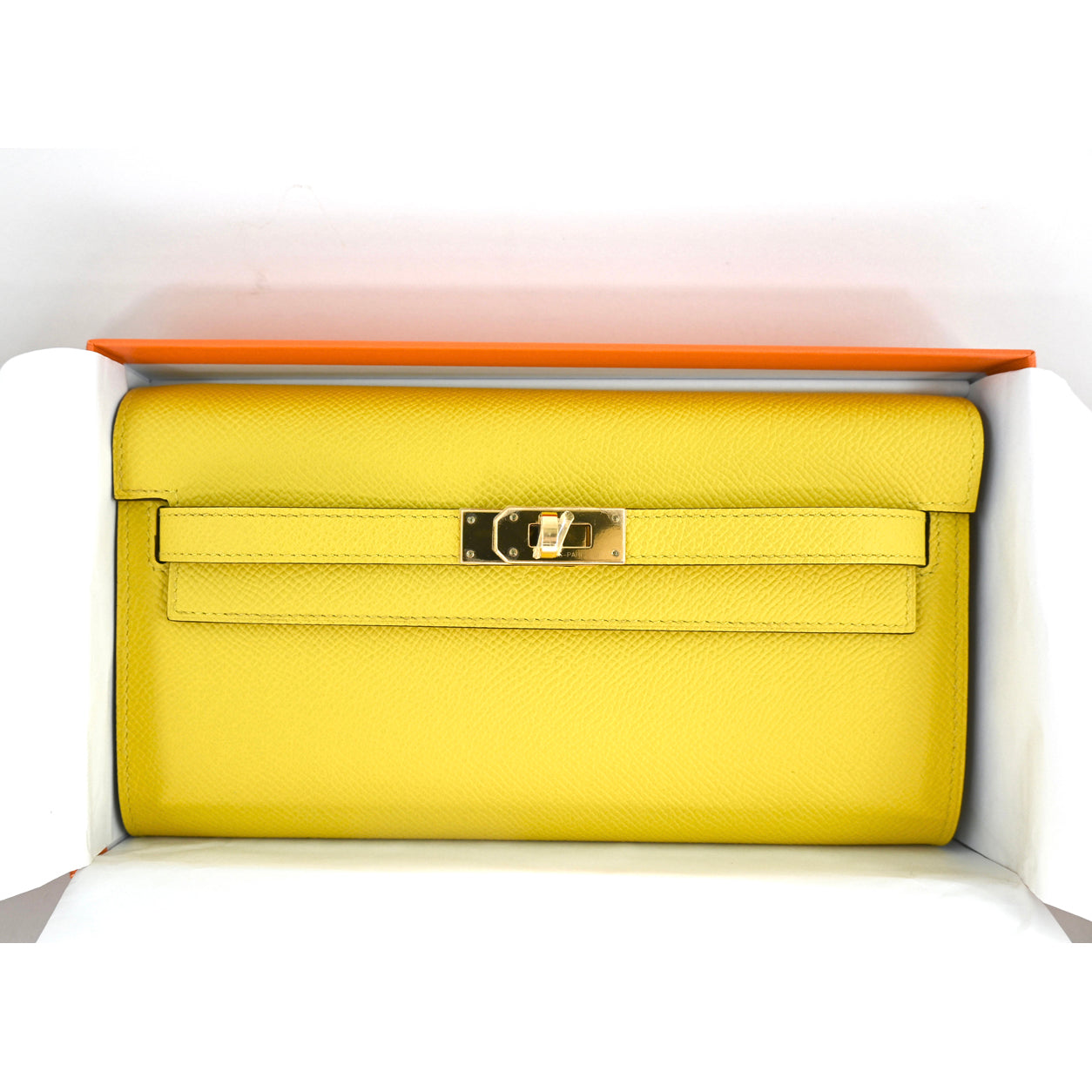 Hermès Kelly 20cm Wallet to Go Jaune de Naples Epsom GHW