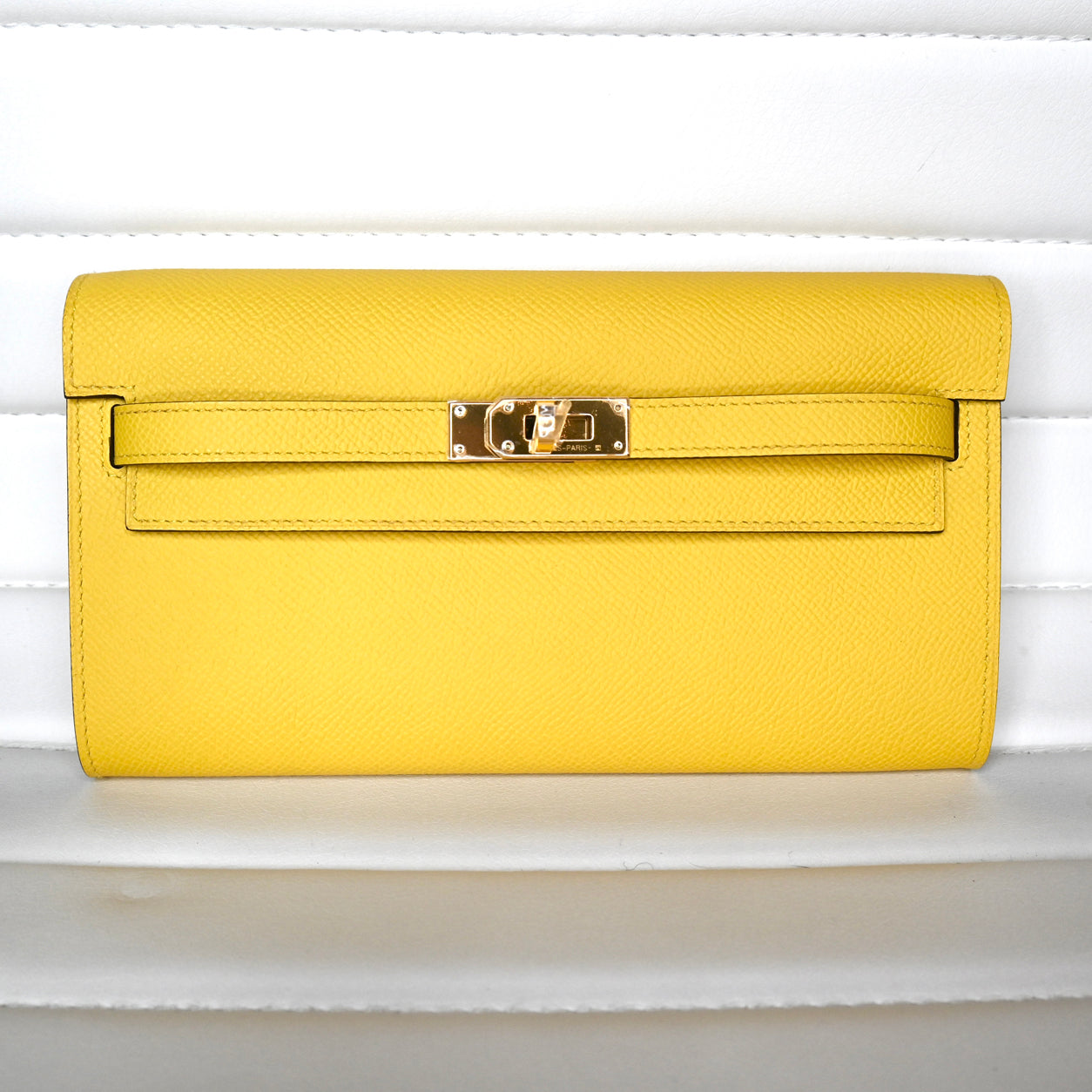 Hermès Kelly 20cm Wallet to Go Jaune de Naples Epsom GHW