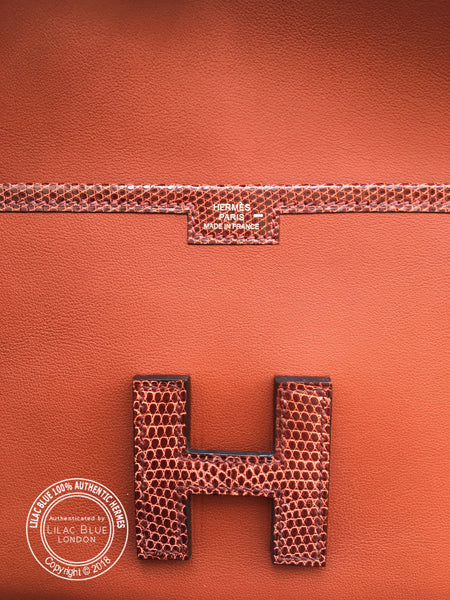 Hermès Jige Elan 29cm Cuivre/Etrusque Swift & Lizard