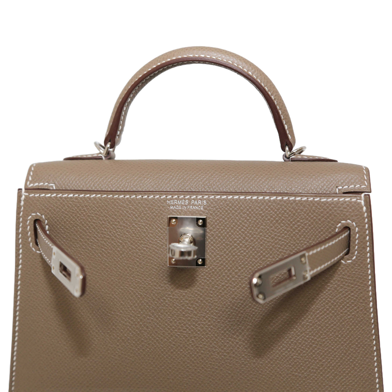 Hermès Kelly 20cm Etoupe Epsom PHW