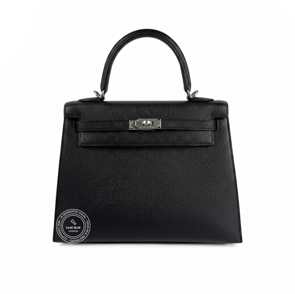 Hermès Kelly 25cm Black Epsom PHW - Preloved